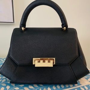 Zac Posen Satchel Bag Black Medium Gold Hardware